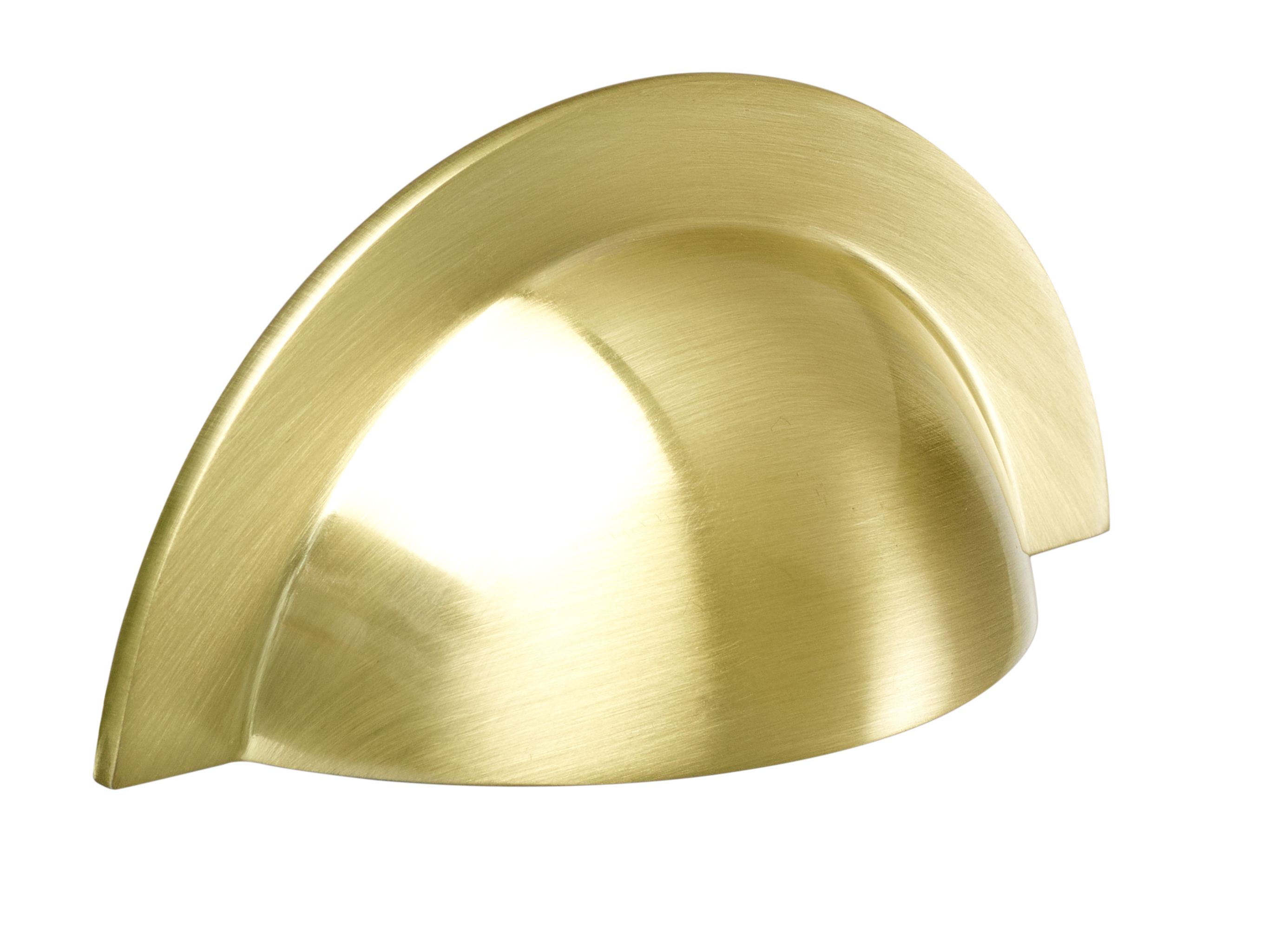Atherton Hammered Cup Pull Satin Brass - 3 in - Handles & More