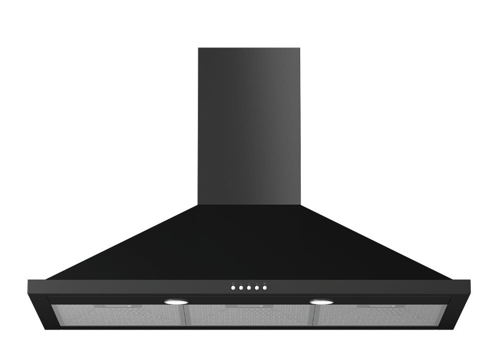 Black chimney deals cooker hood 90cm