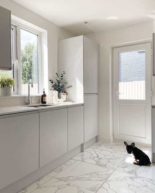 transformation-tuesday ft. frenchie puppy ✨

Rodney looking all cute and stuff 🤍 This one is getting his second vax very soon so we’ll be able to go out on walks.. woohoo! 

Can’t wait to show him all of the fun hot spots where I walk Frankie 😂 #dogmom 

Kitchen: ‘Luna Matte Grey’ by magnetkitchensuk 

Floor Tiles: ‘Torrano’ 60cm x 60cm by toppstiles 

Worktops: Quartz by cawdorstone