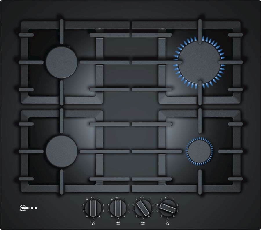 Neff N70 T26CS49S0 Gas Hob 60 Cm Tempered Glass Black