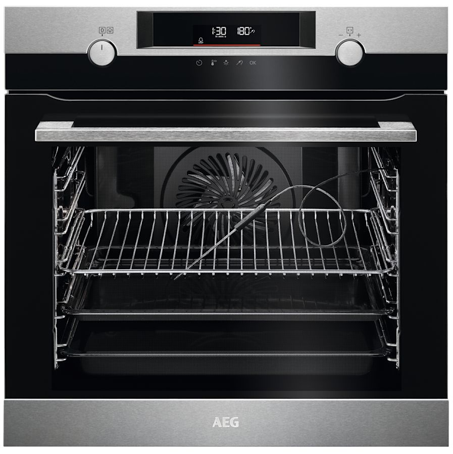 AEG SteamBake Single Oven With Pyrolytic Cleaning BPK556260B Ovens