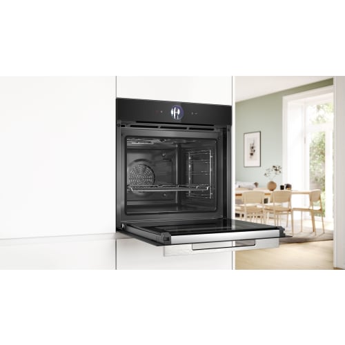 Bosch Series 8 HRG776B1B Built in Single oven with added steam function Black Magnet