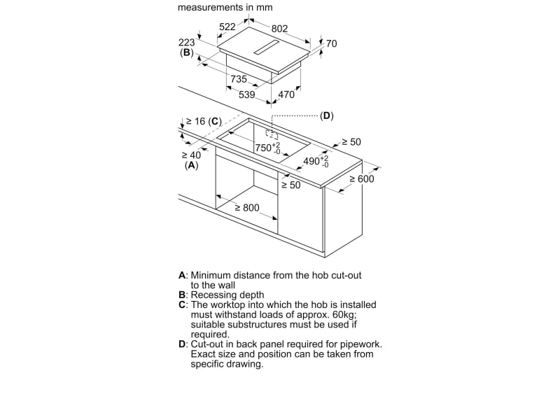 Bosch Series 4, PIE811B15E Induction hob with integrated ventilation