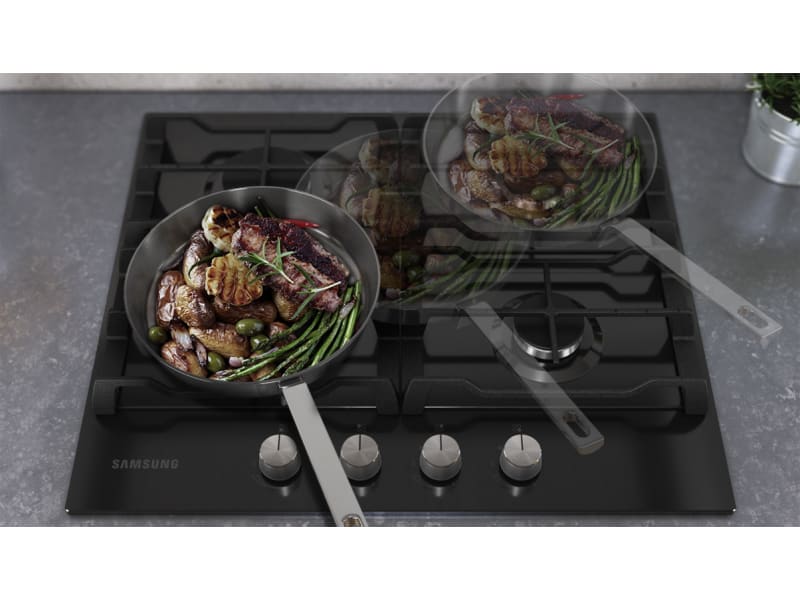 Samsung NA64H3000AK/U1 4 Burner Gas Hob with Cast Iron Grates