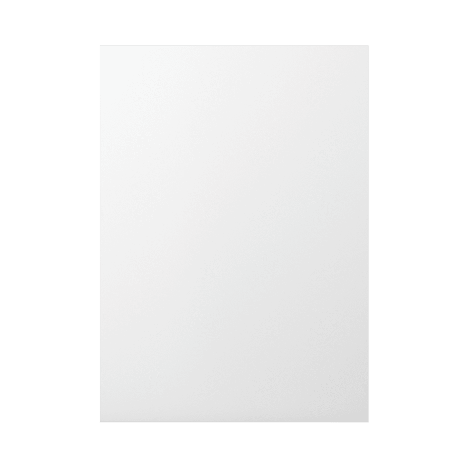 White kitchen cabinet door with a smooth surface. Model Base | HTH