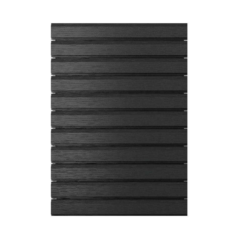 Black oak kitchen cabinet door with horizontal grooves. Nordic Spirit | HTH