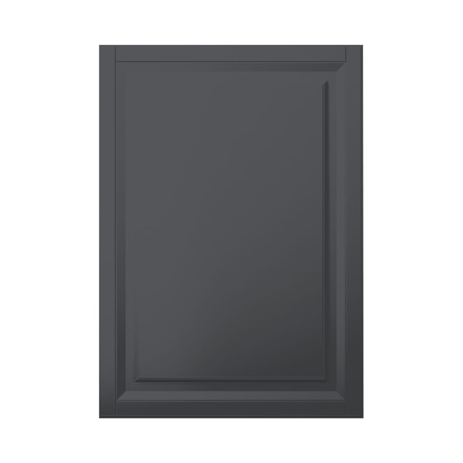 Dark gray kitchen cabinet door with raised panel design. Scandinavian Classic | HTH