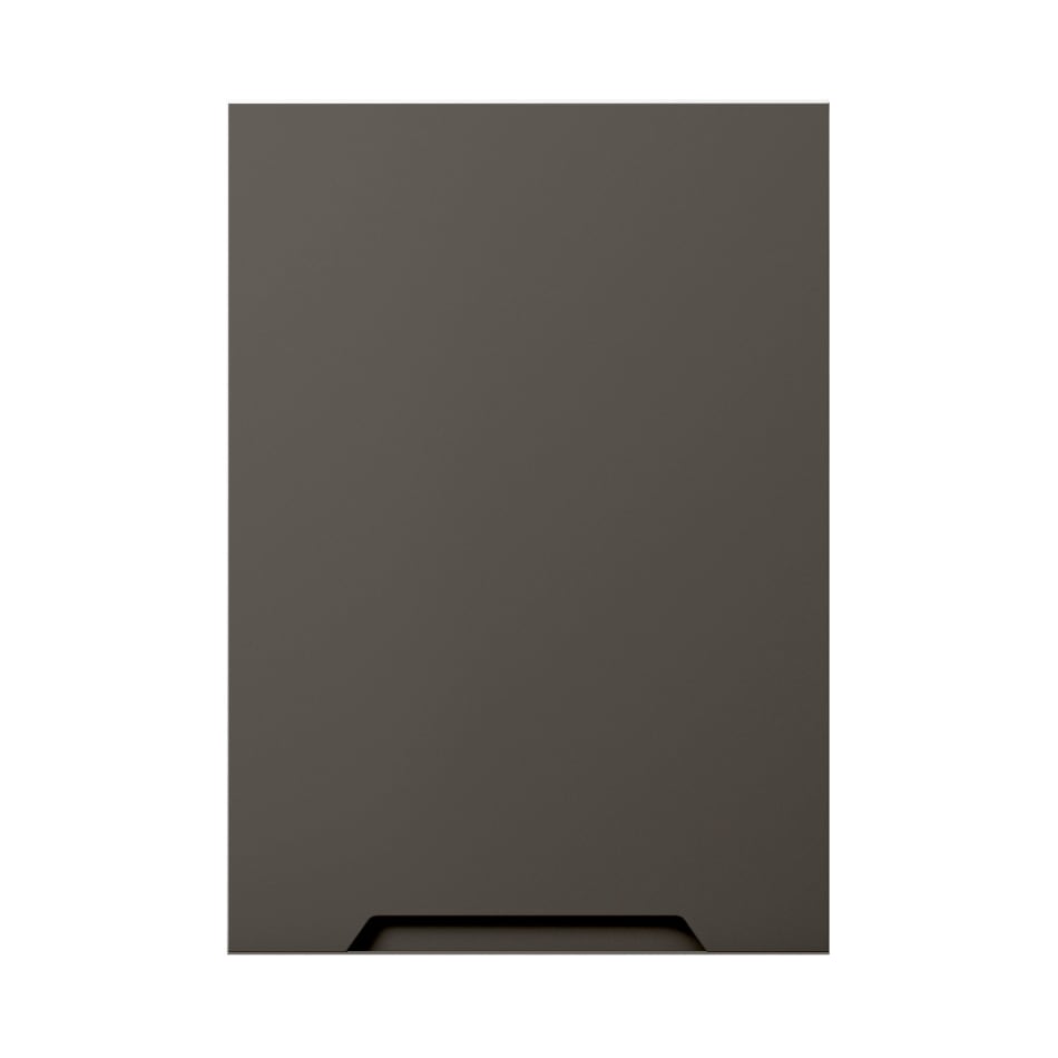 Dark brown kitchen cabinet door with integrated handle. Tendens Kitchen | HTH